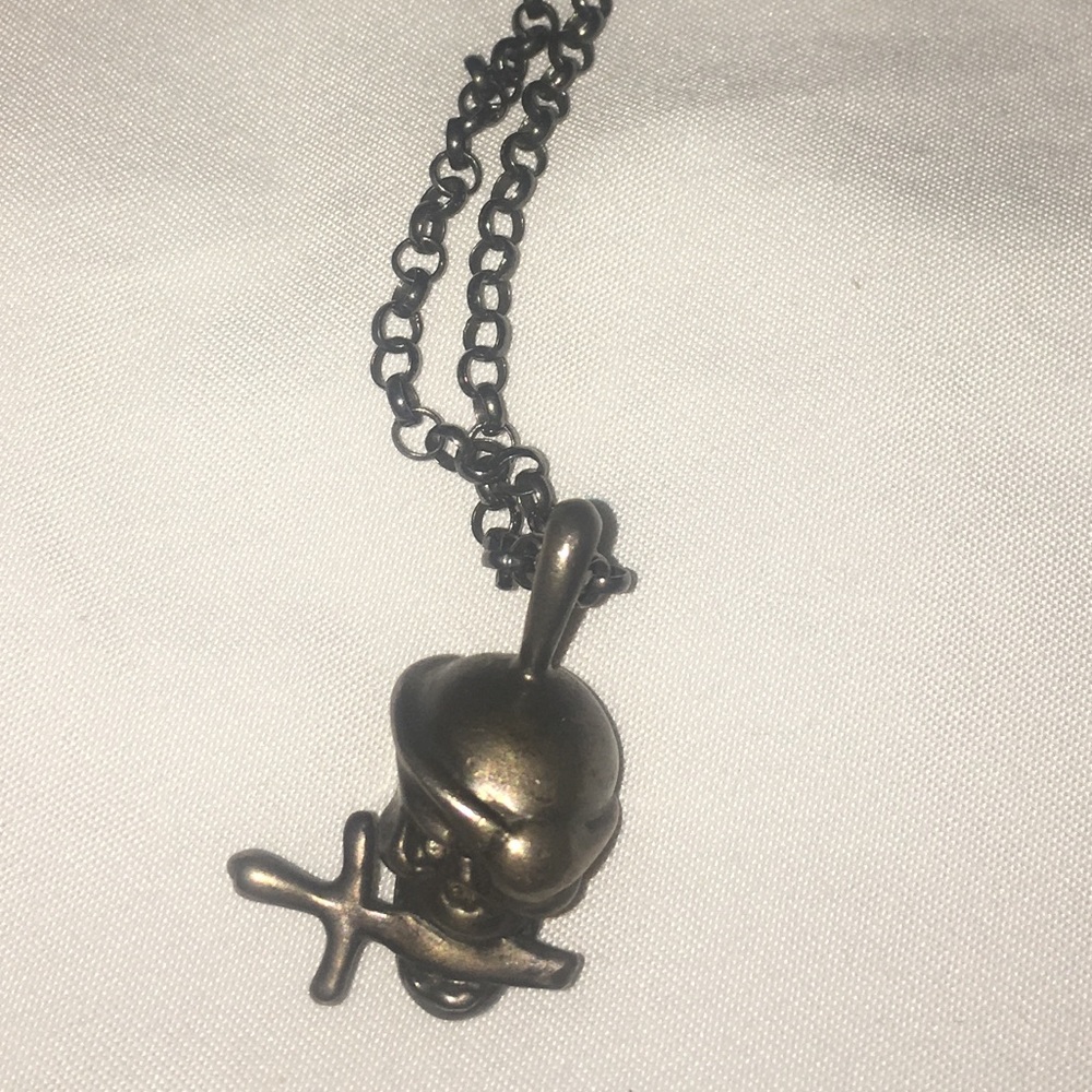 Black Rhodium Pirate Skull and Dagger Pendant